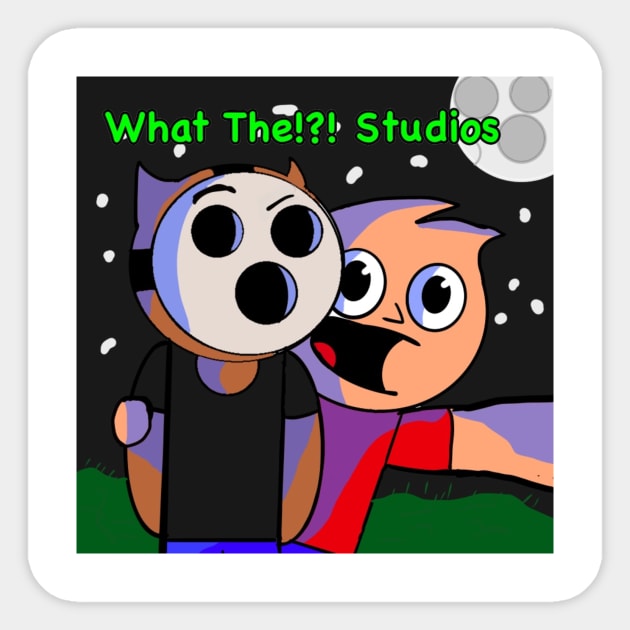 What The!?! Studios official shirt Sticker by WhatTheStudios